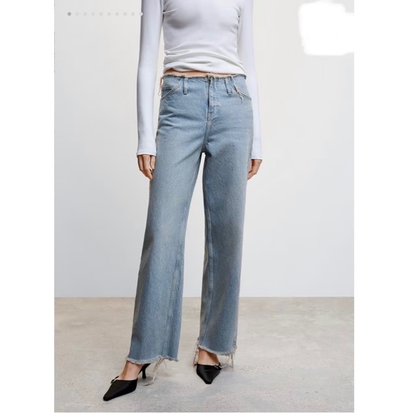 NWT MANGO Jeans Women’s Size 6 Vintage Light Wash Grunge - Picture 3 of 9